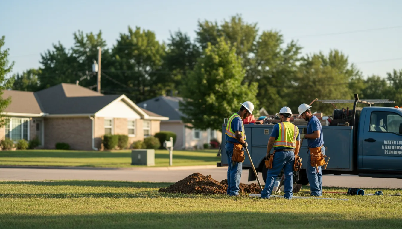 Residential water line and bathroom plumbing service in Hensley, AR
